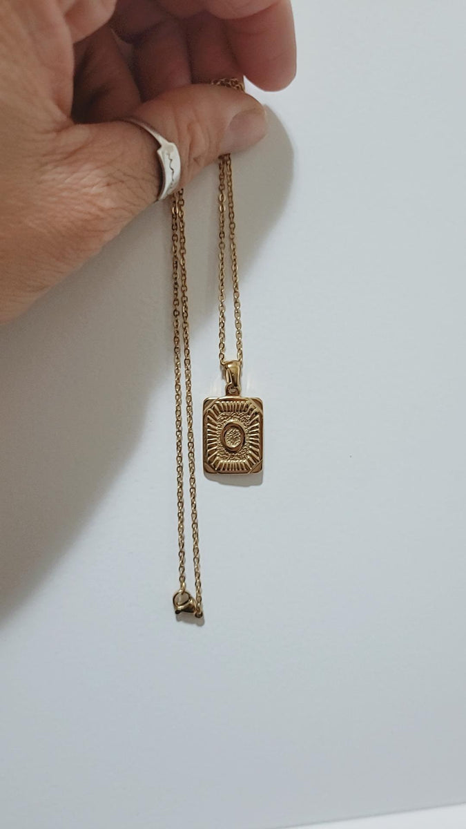 Chunky gold sale initial necklace