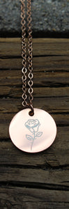 15mm Birth flower charm necklace