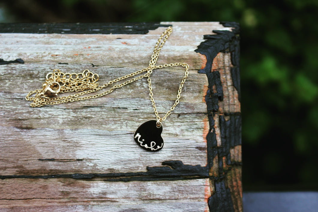 Hanging heart charm necklace