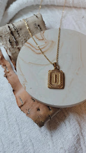 Chunky gold initial necklace