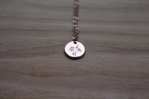 12mm Birth flower charm necklace